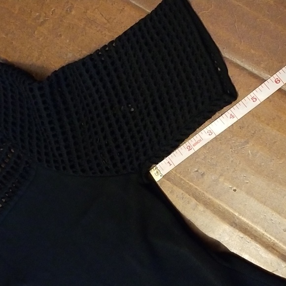 Nanette Lepore Knit Mesh Black Shortsleeve Above The Knee Dress Size Large - Picture 9 of 12